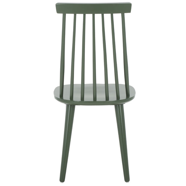 Safavieh BURRIS Contemporary Windsor-Style Side Chair Set of Two with Eco-Friendly Rubberwood Construction Dusty Green AMH8511H-SET2