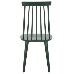Safavieh BURRIS Contemporary Windsor-Style Side Chair Set of Two with Eco-Friendly Rubberwood Construction Garden Green AMH8511J-SET2