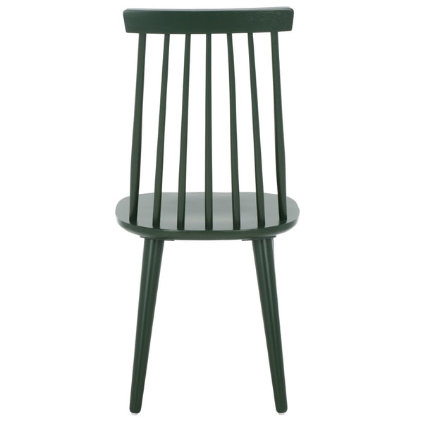 Safavieh BURRIS Contemporary Windsor-Style Side Chair Set of Two with Eco-Friendly Rubberwood Construction Garden Green AMH8511J-SET2