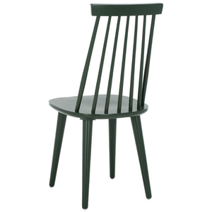 Safavieh BURRIS Contemporary Windsor-Style Side Chair Set of Two with Eco-Friendly Rubberwood Construction Garden Green AMH8511J-SET2