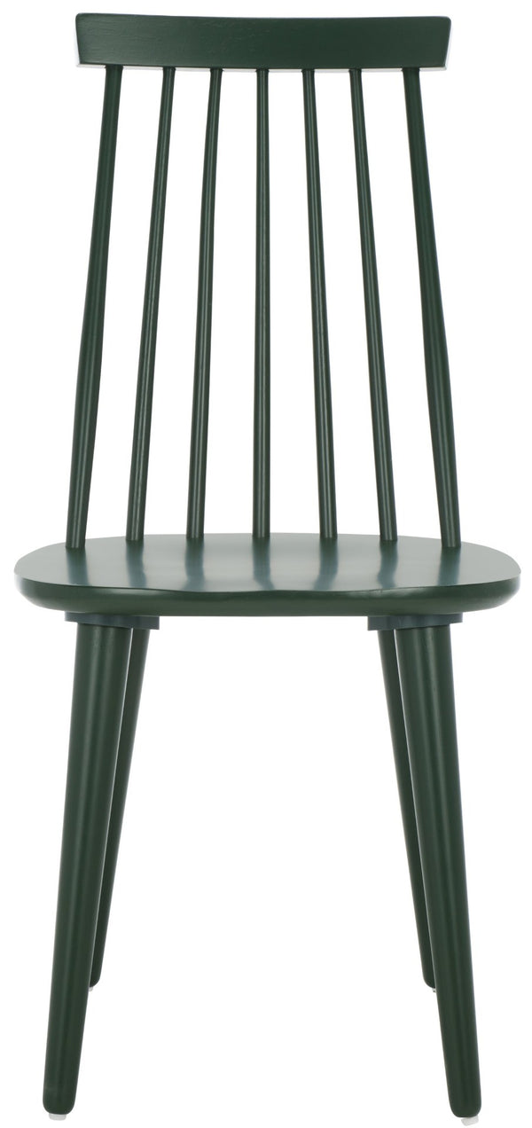 Safavieh BURRIS Contemporary Windsor-Style Side Chair Set of Two with Eco-Friendly Rubberwood Construction Garden Green AMH8511J-SET2