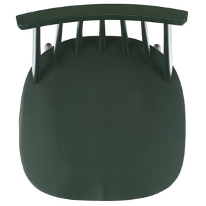 Safavieh BURRIS Contemporary Windsor-Style Side Chair Set of Two with Eco-Friendly Rubberwood Construction Garden Green AMH8511J-SET2