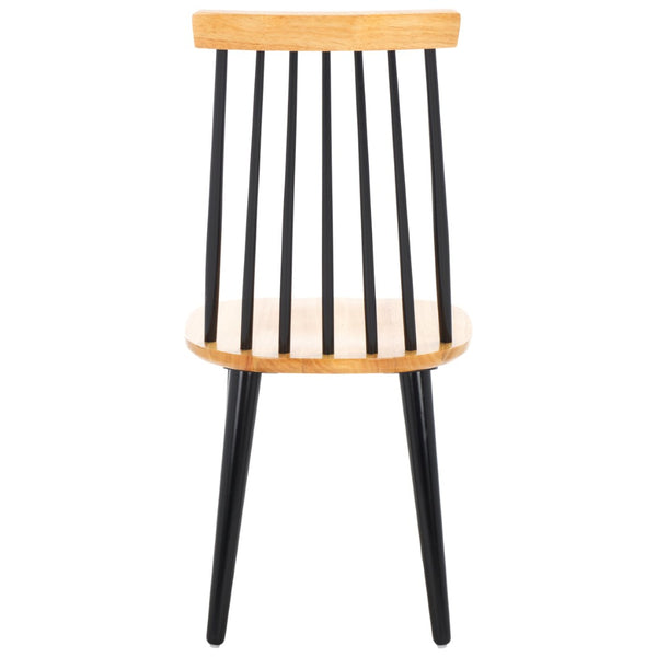 Safavieh BURRIS Contemporary Windsor-Style Side Chair Set of Two with Eco-Friendly Rubberwood Construction Natural / Black AMH8511K-SET2