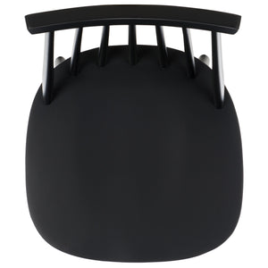 Safavieh Burris Modern Windsor Side Chairs Set Of Two - Sustainable Rubber Wood For Stylish Dining Comfort Matte Black , Wood Amh8511l-set2