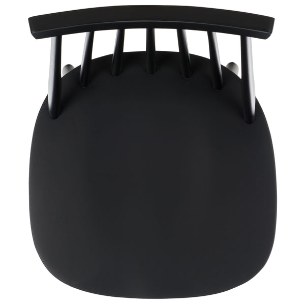 Safavieh Burris Modern Windsor Side Chairs Set Of Two - Sustainable Rubber Wood For Stylish Dining Comfort Matte Black , Wood Amh8511l-set2