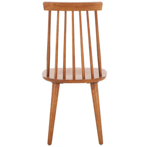 Safavieh Burris Modern Windsor Side Chairs Set Of Two - Sustainable Rubber Wood For Stylish Dining Comfort Honey Wood Amh8511m-set2