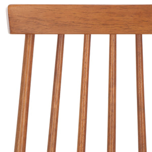 Safavieh Burris Modern Windsor Side Chairs Set Of Two - Sustainable Rubber Wood For Stylish Dining Comfort Honey Wood Amh8511m-set2