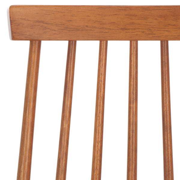 Safavieh Burris Modern Windsor Side Chairs Set Of Two - Sustainable Rubber Wood For Stylish Dining Comfort Honey Wood Amh8511m-set2