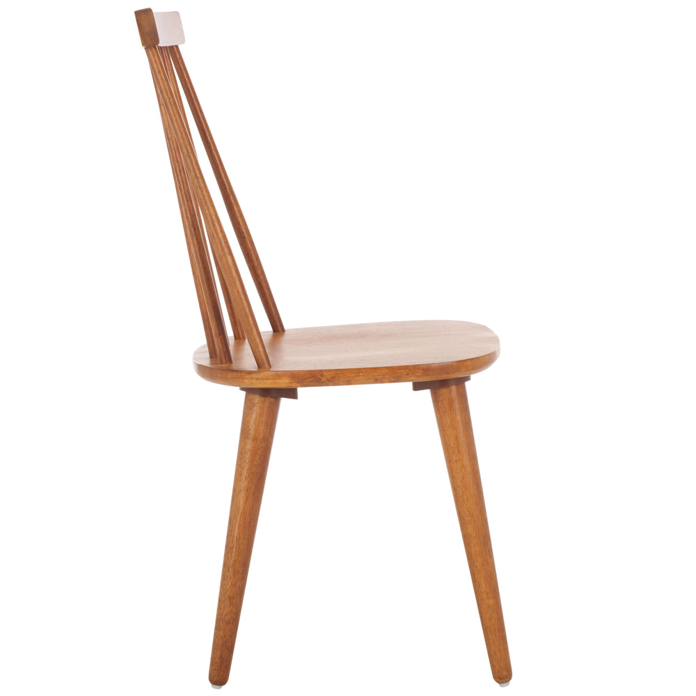 Safavieh Burris Modern Windsor Side Chairs Set Of Two - Sustainable Rubber Wood For Stylish Dining Comfort Honey Wood Amh8511m-set2