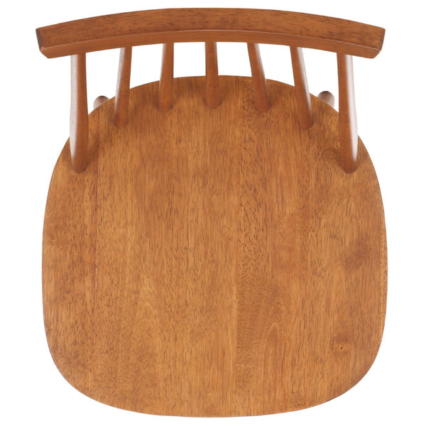 Safavieh BURRIS Contemporary Windsor-Style Side Chair Set of Two with Eco-Friendly Rubberwood Construction Honey AMH8511M-SET2