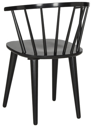 Safavieh BLANCHARD Side Chair Set - Eco-Friendly Rubberwood with Colonial Charm for Modern Dining Spaces Black AMH8512A-SET2