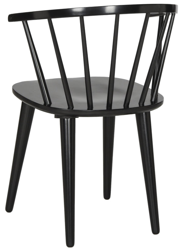 Safavieh BLANCHARD Side Chair Set - Eco-Friendly Rubberwood with Colonial Charm for Modern Dining Spaces Black AMH8512A-SET2