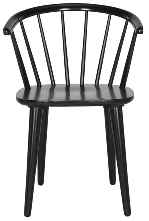 Safavieh BLANCHARD Side Chair Set - Eco-Friendly Rubberwood with Colonial Charm for Modern Dining Spaces Black AMH8512A-SET2