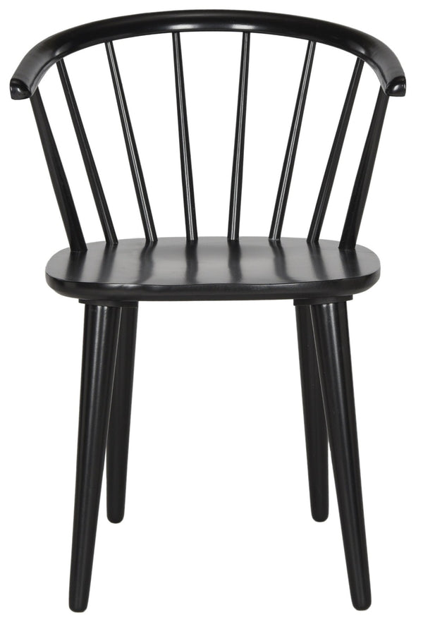 Safavieh BLANCHARD Side Chair Set - Eco-Friendly Rubberwood with Colonial Charm for Modern Dining Spaces Black AMH8512A-SET2