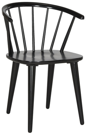 Safavieh BLANCHARD Side Chair Set - Eco-Friendly Rubberwood with Colonial Charm for Modern Dining Spaces Black AMH8512A-SET2