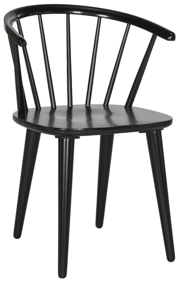 Safavieh BLANCHARD Side Chair Set - Eco-Friendly Rubberwood with Colonial Charm for Modern Dining Spaces Black AMH8512A-SET2