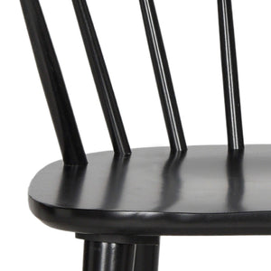 Safavieh BLANCHARD Side Chair Set - Eco-Friendly Rubberwood with Colonial Charm for Modern Dining Spaces Black AMH8512A-SET2