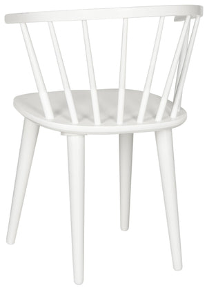 Safavieh BLANCHARD Side Chair Set - Eco-Friendly Rubberwood with Colonial Charm for Modern Dining Spaces White AMH8512B-SET2