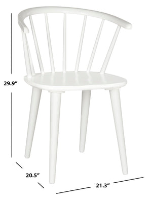 Safavieh BLANCHARD Side Chair Set - Eco-Friendly Rubberwood with Colonial Charm for Modern Dining Spaces White AMH8512B-SET2