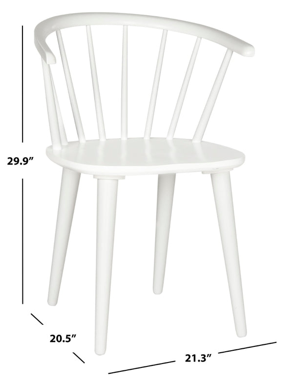 Safavieh BLANCHARD Side Chair Set - Eco-Friendly Rubberwood with Colonial Charm for Modern Dining Spaces White AMH8512B-SET2