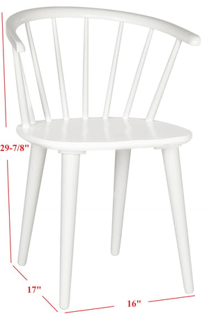 Safavieh BLANCHARD Side Chair Set - Eco-Friendly Rubberwood with Colonial Charm for Modern Dining Spaces White AMH8512B-SET2
