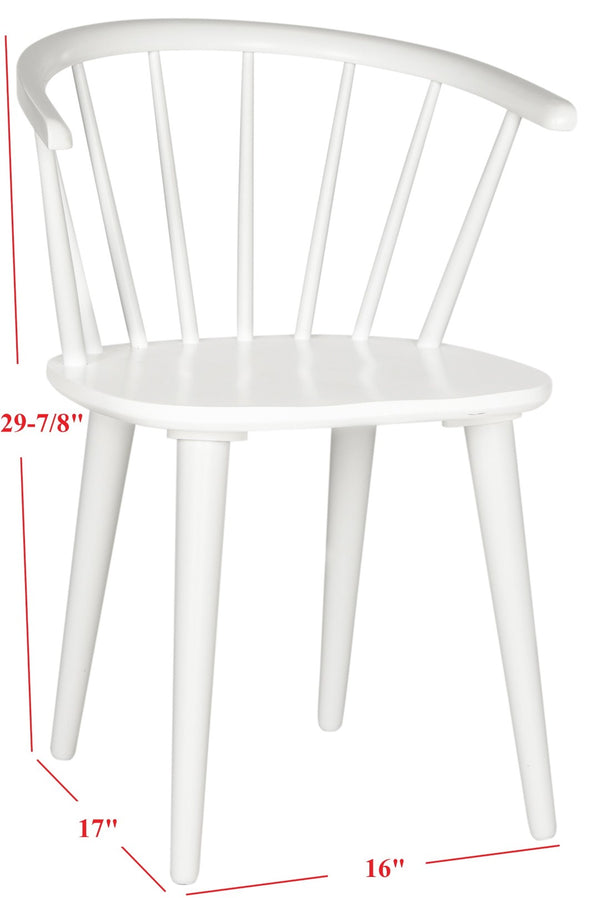 Safavieh BLANCHARD Side Chair Set - Eco-Friendly Rubberwood with Colonial Charm for Modern Dining Spaces White AMH8512B-SET2