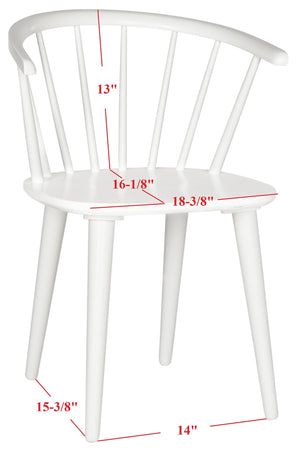 Safavieh BLANCHARD Side Chair Set - Eco-Friendly Rubberwood with Colonial Charm for Modern Dining Spaces White AMH8512B-SET2