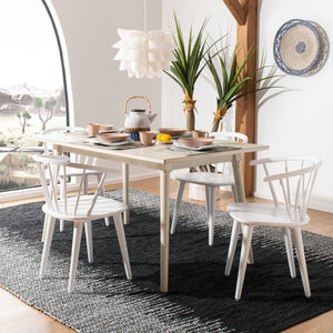 Safavieh BLANCHARD Side Chair Set - Eco-Friendly Rubberwood with Colonial Charm for Modern Dining Spaces White AMH8512B-SET2