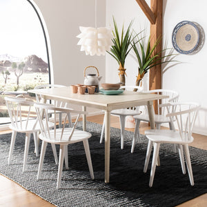 Safavieh BLANCHARD Side Chair Set - Eco-Friendly Rubberwood with Colonial Charm for Modern Dining Spaces White AMH8512B-SET2