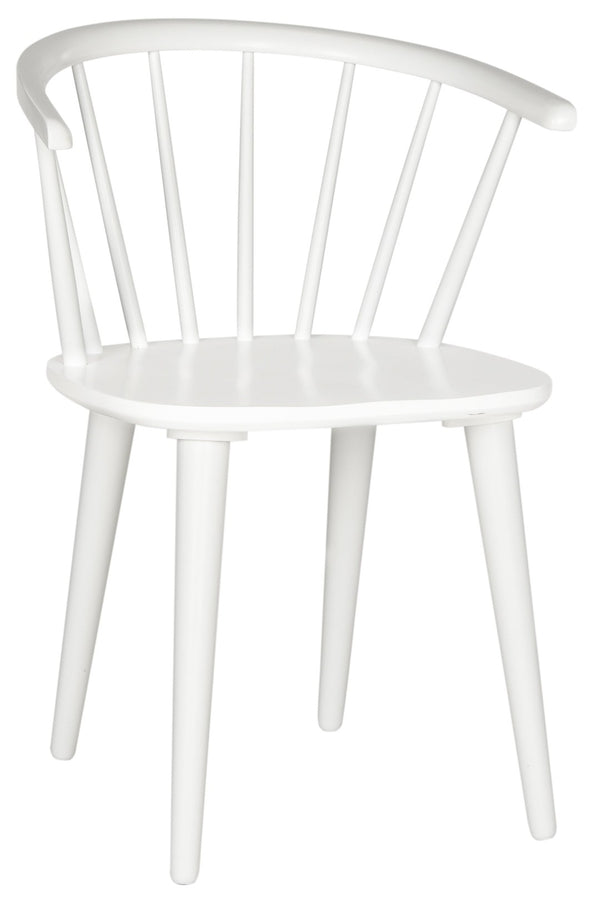 Safavieh BLANCHARD Side Chair Set - Eco-Friendly Rubberwood with Colonial Charm for Modern Dining Spaces White AMH8512B-SET2