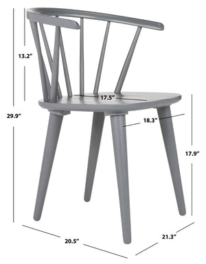 Safavieh BLANCHARD Side Chair Set - Eco-Friendly Rubberwood with Colonial Charm for Modern Dining Spaces Grey AMH8512C-SET2