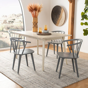Safavieh BLANCHARD Side Chair Set - Eco-Friendly Rubberwood with Colonial Charm for Modern Dining Spaces Grey AMH8512C-SET2