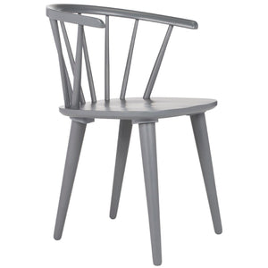 Safavieh BLANCHARD Side Chair Set - Eco-Friendly Rubberwood with Colonial Charm for Modern Dining Spaces Grey AMH8512C-SET2