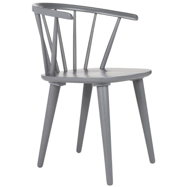 Safavieh BLANCHARD Side Chair Set - Eco-Friendly Rubberwood with Colonial Charm for Modern Dining Spaces Grey AMH8512C-SET2