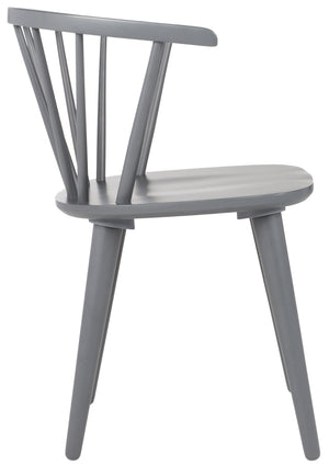 Safavieh BLANCHARD Side Chair Set - Eco-Friendly Rubberwood with Colonial Charm for Modern Dining Spaces Grey AMH8512C-SET2