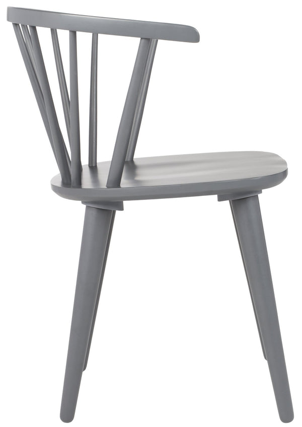 Safavieh BLANCHARD Side Chair Set - Eco-Friendly Rubberwood with Colonial Charm for Modern Dining Spaces Grey AMH8512C-SET2