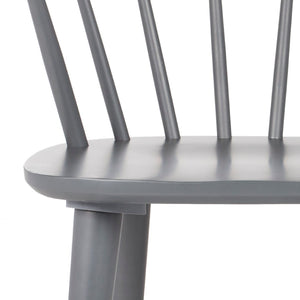 Safavieh BLANCHARD Side Chair Set - Eco-Friendly Rubberwood with Colonial Charm for Modern Dining Spaces Grey AMH8512C-SET2