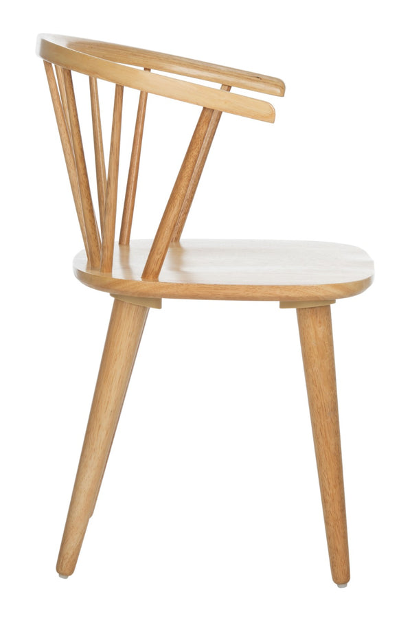 Safavieh BLANCHARD Side Chair Set - Eco-Friendly Rubberwood with Colonial Charm for Modern Dining Spaces Natural AMH8512D-SET2