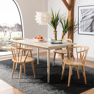 Safavieh BLANCHARD Side Chair Set - Eco-Friendly Rubberwood with Colonial Charm for Modern Dining Spaces Natural AMH8512D-SET2