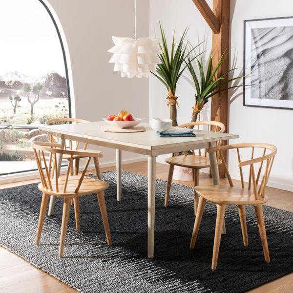 Safavieh BLANCHARD Side Chair Set - Eco-Friendly Rubberwood with Colonial Charm for Modern Dining Spaces Natural AMH8512D-SET2