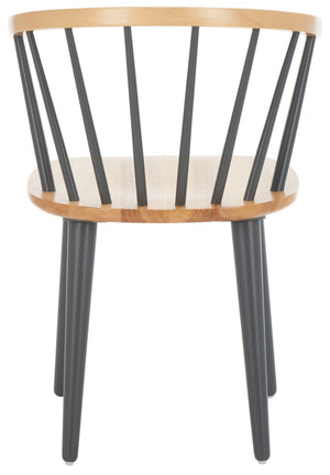 Safavieh BLANCHARD Side Chair Set - Eco-Friendly Rubberwood with Colonial Charm for Modern Dining Spaces Natural / Dark Grey AMH8512E-SET2