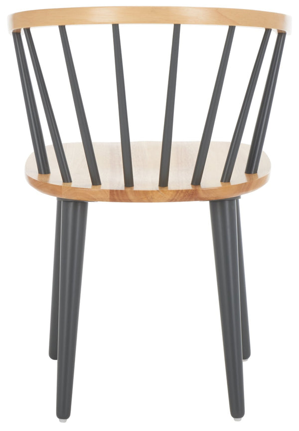 Safavieh BLANCHARD Side Chair Set - Eco-Friendly Rubberwood with Colonial Charm for Modern Dining Spaces Natural / Dark Grey AMH8512E-SET2