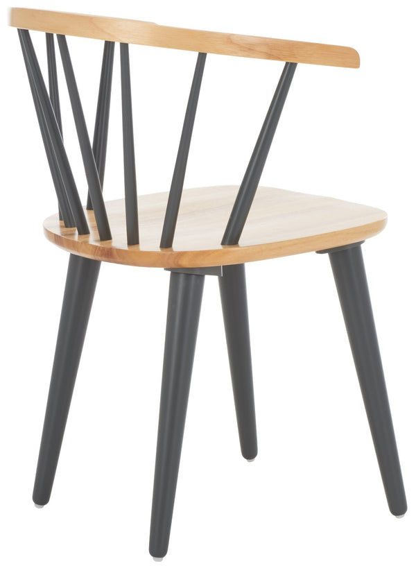 Safavieh BLANCHARD Side Chair Set - Eco-Friendly Rubberwood with Colonial Charm for Modern Dining Spaces Natural / Dark Grey AMH8512E-SET2