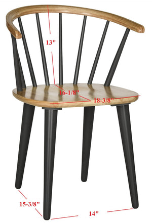 Safavieh BLANCHARD Side Chair Set - Eco-Friendly Rubberwood with Colonial Charm for Modern Dining Spaces Natural / Dark Grey AMH8512E-SET2