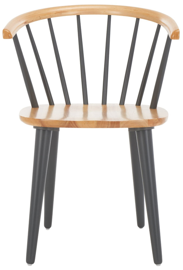 Safavieh BLANCHARD Side Chair Set - Eco-Friendly Rubberwood with Colonial Charm for Modern Dining Spaces Natural / Dark Grey AMH8512E-SET2