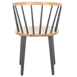 Safavieh BLANCHARD Side Chair Set - Eco-Friendly Rubberwood with Colonial Charm for Modern Dining Spaces Natural / Dark Grey AMH8512E-SET2