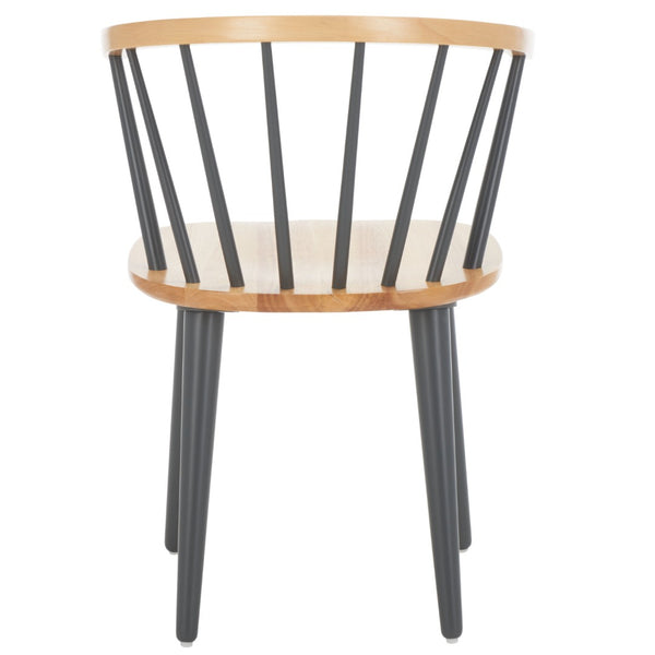 Safavieh BLANCHARD Side Chair Set - Eco-Friendly Rubberwood with Colonial Charm for Modern Dining Spaces Natural / Dark Grey AMH8512E-SET2