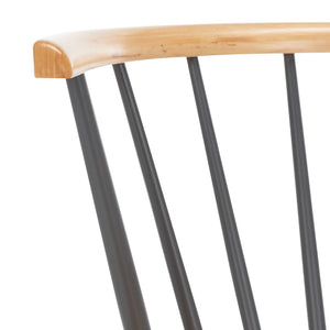 Safavieh BLANCHARD Side Chair Set - Eco-Friendly Rubberwood with Colonial Charm for Modern Dining Spaces Natural / Dark Grey AMH8512E-SET2