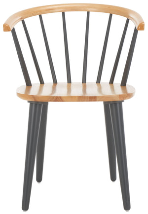 Safavieh BLANCHARD Side Chair Set - Eco-Friendly Rubberwood with Colonial Charm for Modern Dining Spaces Natural / Dark Grey AMH8512E-SET2