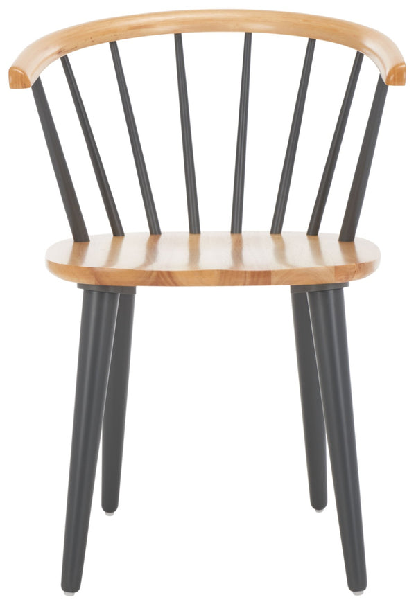 Safavieh BLANCHARD Side Chair Set - Eco-Friendly Rubberwood with Colonial Charm for Modern Dining Spaces Natural / Dark Grey AMH8512E-SET2